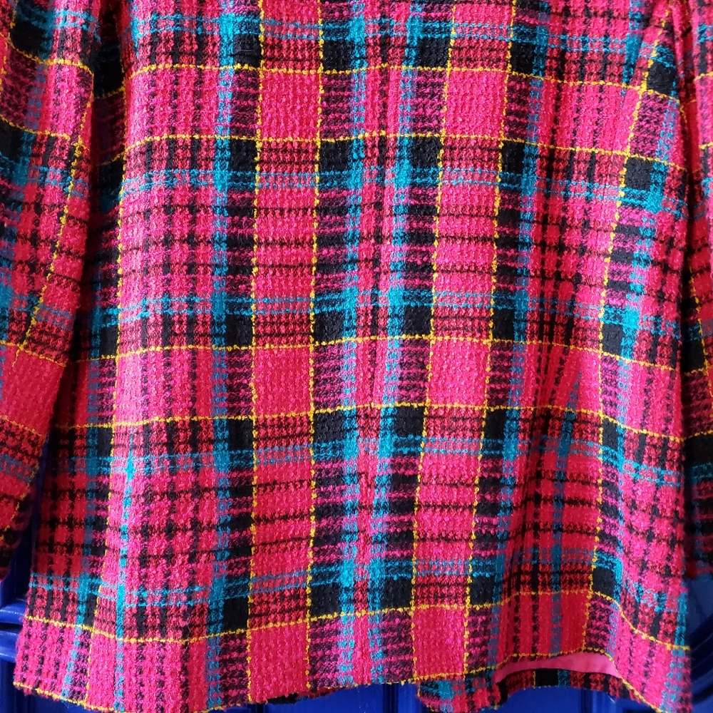 Vintage CHAUS Long Magenta Tweed Blazer - Picture 7 of 16